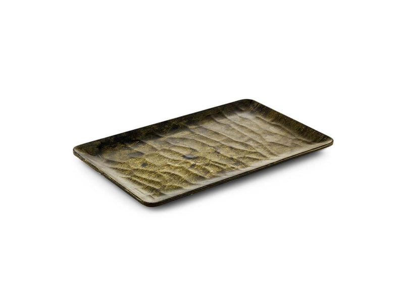 Tria Hibrit Ahşap Rölyefli Dikdörtgen Tabak 16*26 cm