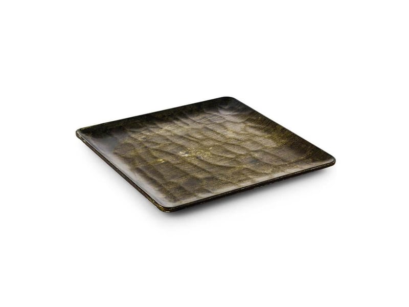 Tria Hibrit Ahşap Rölyefli Kare Servis Tabağı 22*22 cm