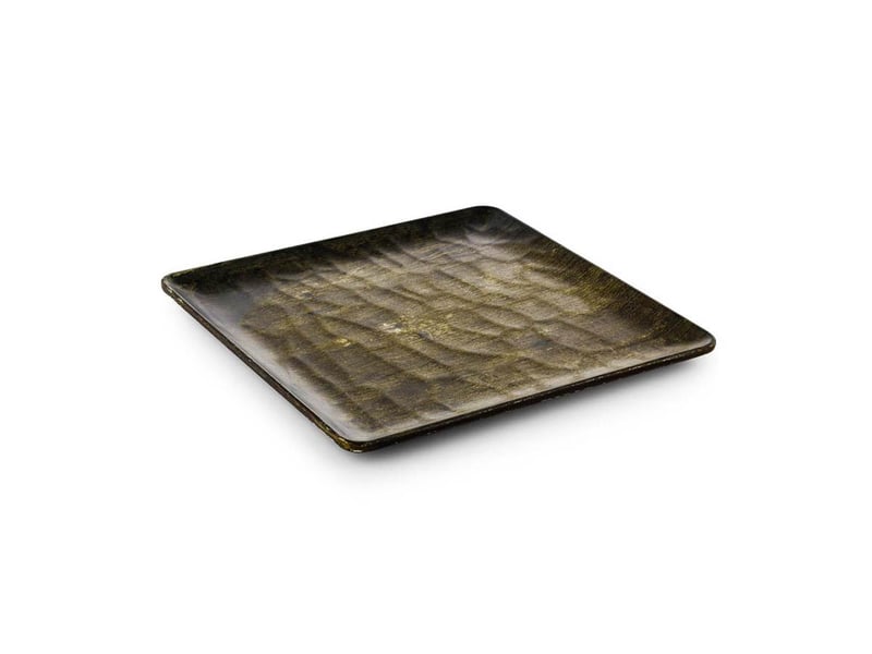 Tria Hibrit Ahşap Rölyefli Kare Servis Tabağı 26*26 cm