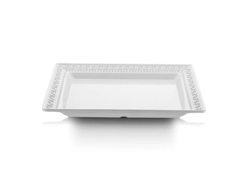 Tria Melamin Gravürlü Kare Servis Tabak 50*50 cm