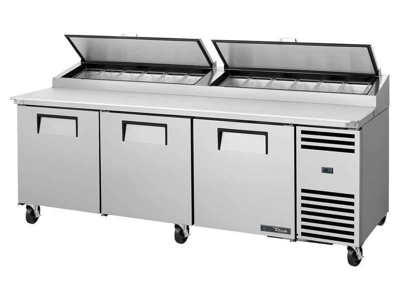 True Pizza Hazırlama Tezgahı, 12 Küvet, 3 Kapılı, 237x82x91 cm, TPP-AT-93 HC