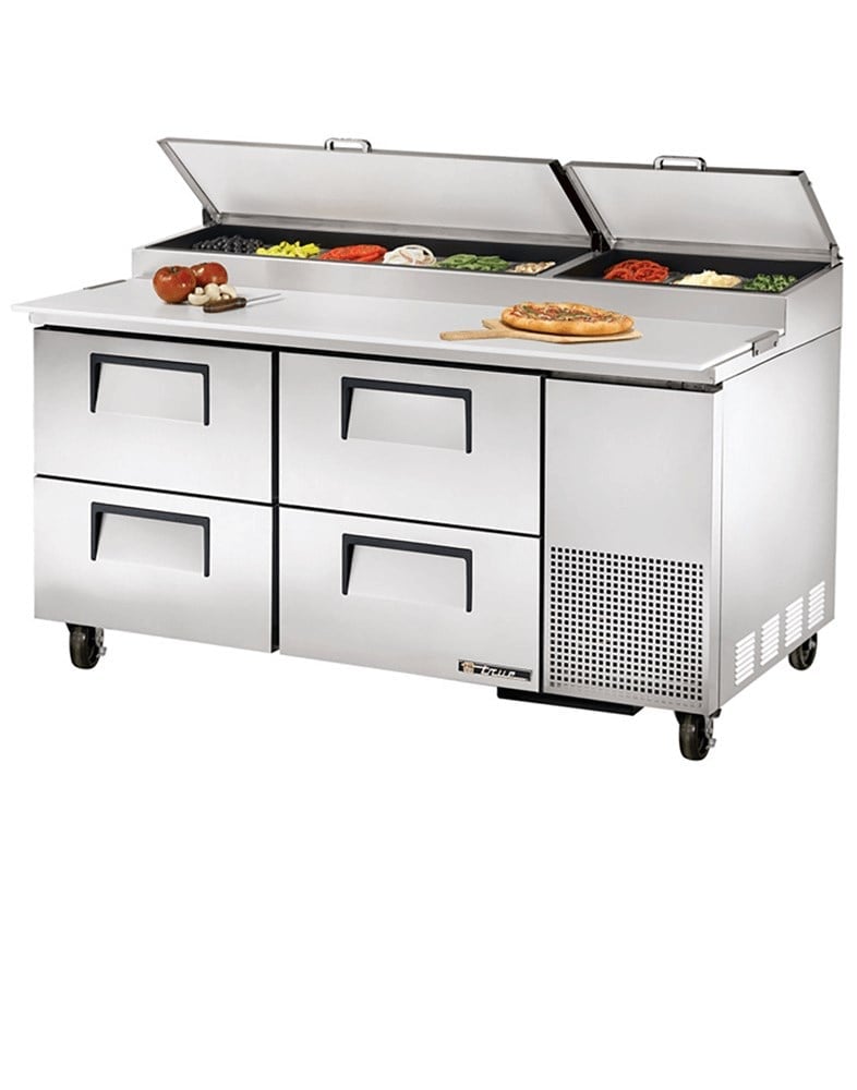 True Pizza Hazırlama Tezgahı, 9 Küvet, 4 Çekmeceli, 171x85x106 cm, TPP-AT-67D-4 HC