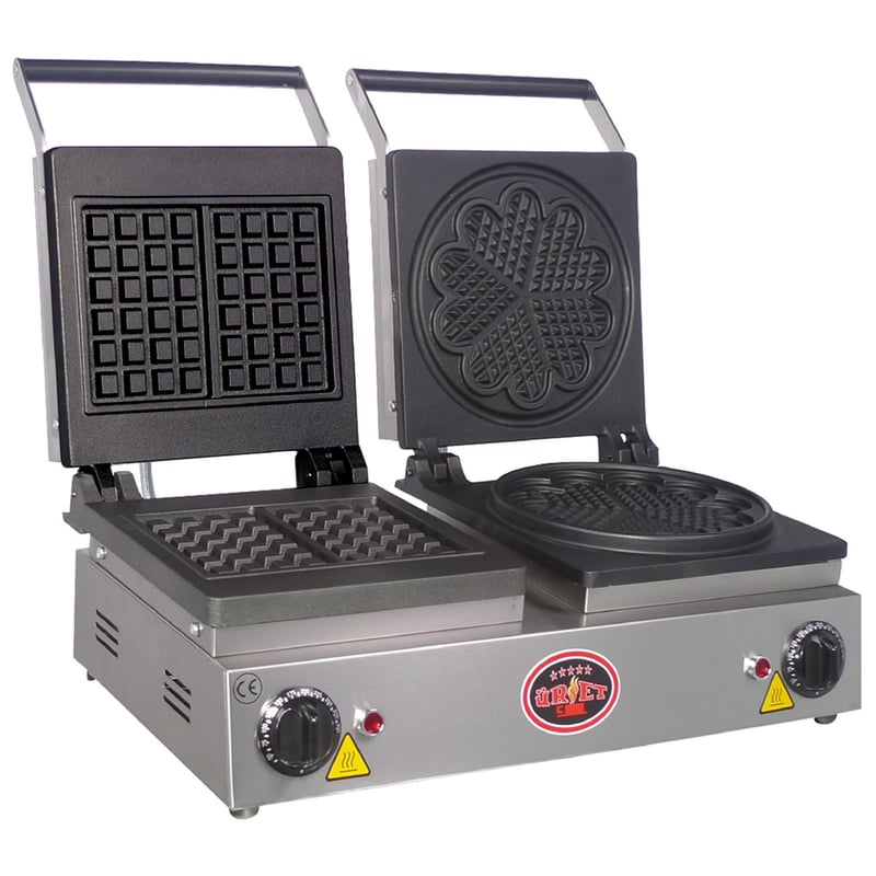 Üret Çifli Kare-Papatya Waffle Makinesi, Elektrikli