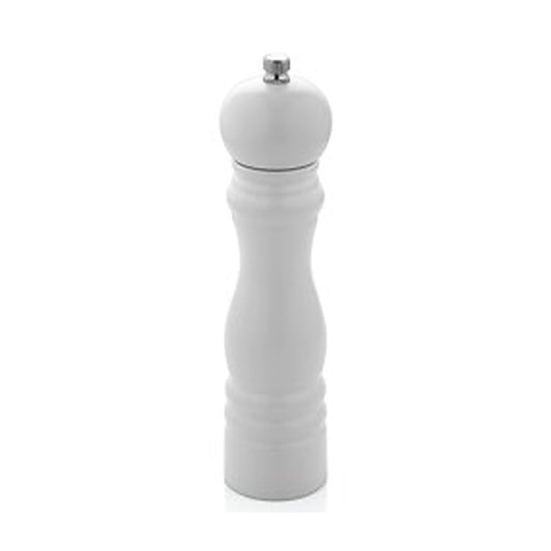 Varan Mutfak Değirmenler Beyaz Renkli Ahşap Tuz Değirmeni (14 Cm) VRAT-9018