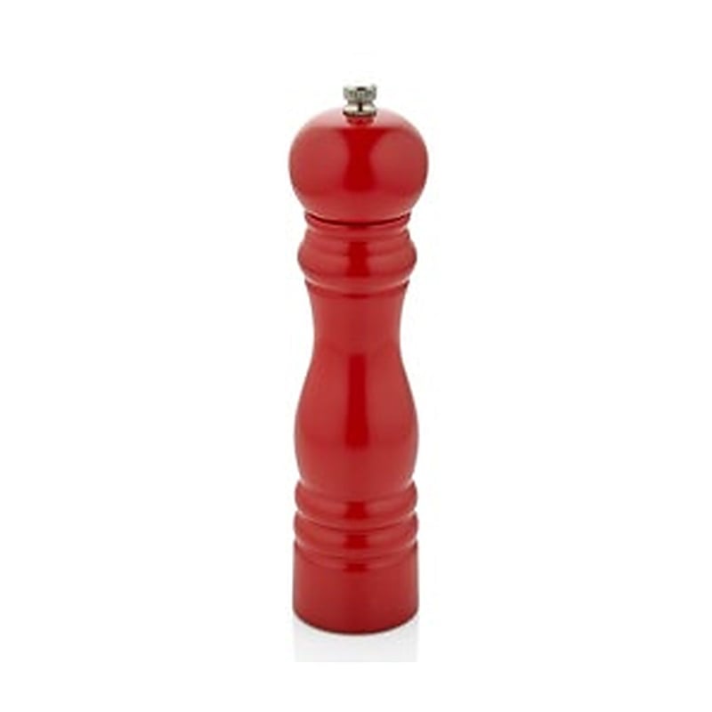 Varan Mutfak Değirmenler Kırmızı Renkli Ahşap Tuz Değirmeni (20 Cm) VRAT-9017