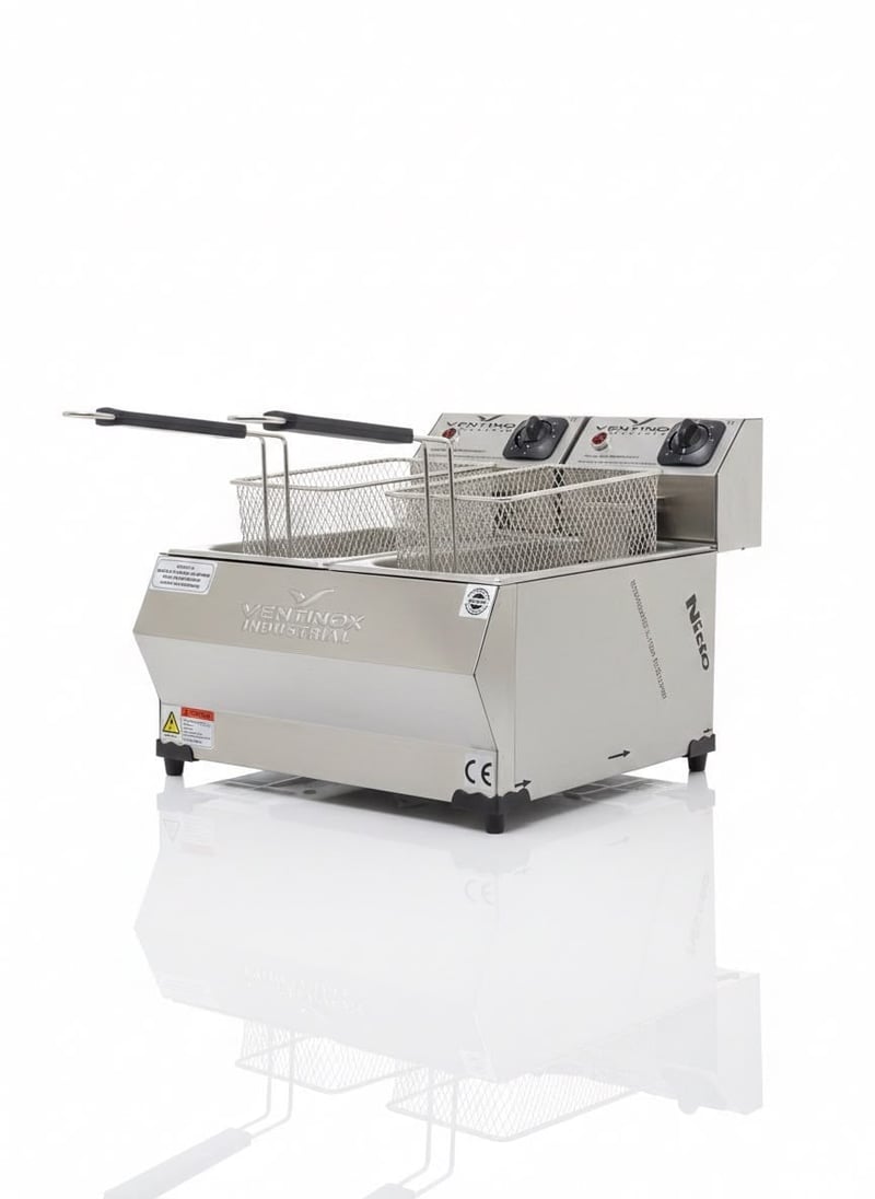 Ventinox Ekonomik Elektrikli Fritöz, 5+5 Litre, Çift Hazneli, 2750 W+2750 W