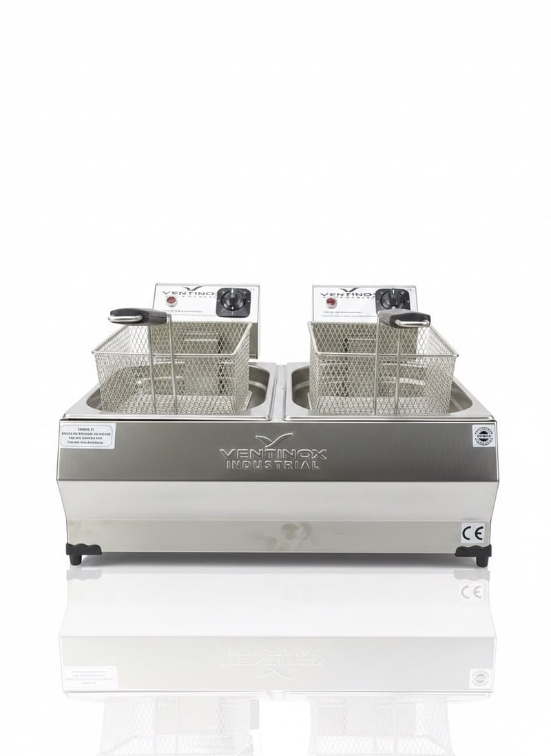 Ventinox Ekonomik Elektrikli Fritöz, 8+8 Litre, Çift Hazneli, 2750 W+2750 W
