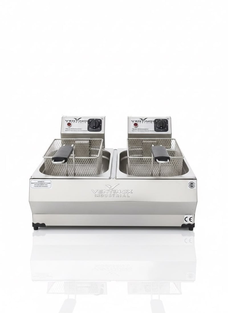 Ventinox Lüx Elektrikli Fritöz, 5+5 Litre, Çift Hazneli, 2750 W+2750 W