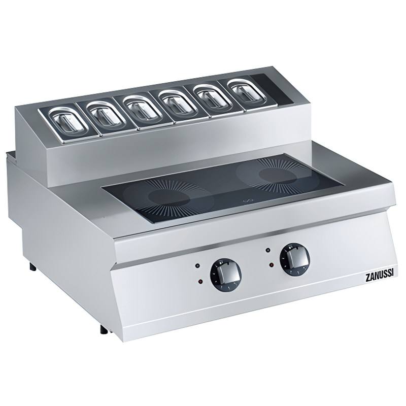 Zanussi 2'li Elektrikli Set Üstü Garnetür Üniteli İndüksiyonlu Ocak, 10 kW, 800x700x250 mm, 372023