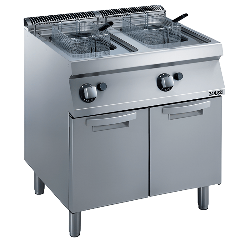 Zanussi Dolaplı Gazlı 7+7  Litre Endüstriyel Fritöz, 800x700x850, 372069