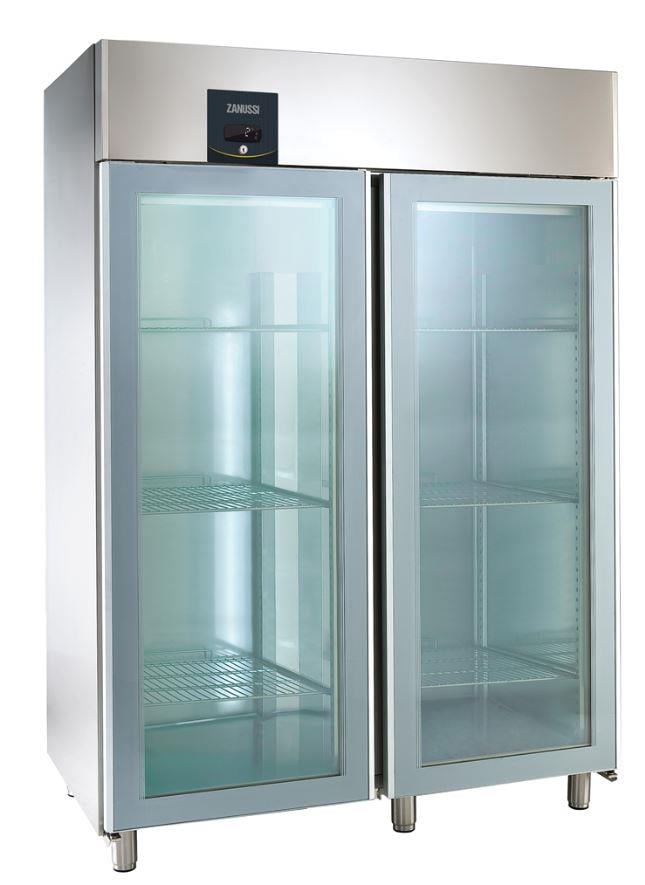 Zanussi Nau Maxi Dik Tip İki Cam Kapılı Buzdolabı, 430 Krom