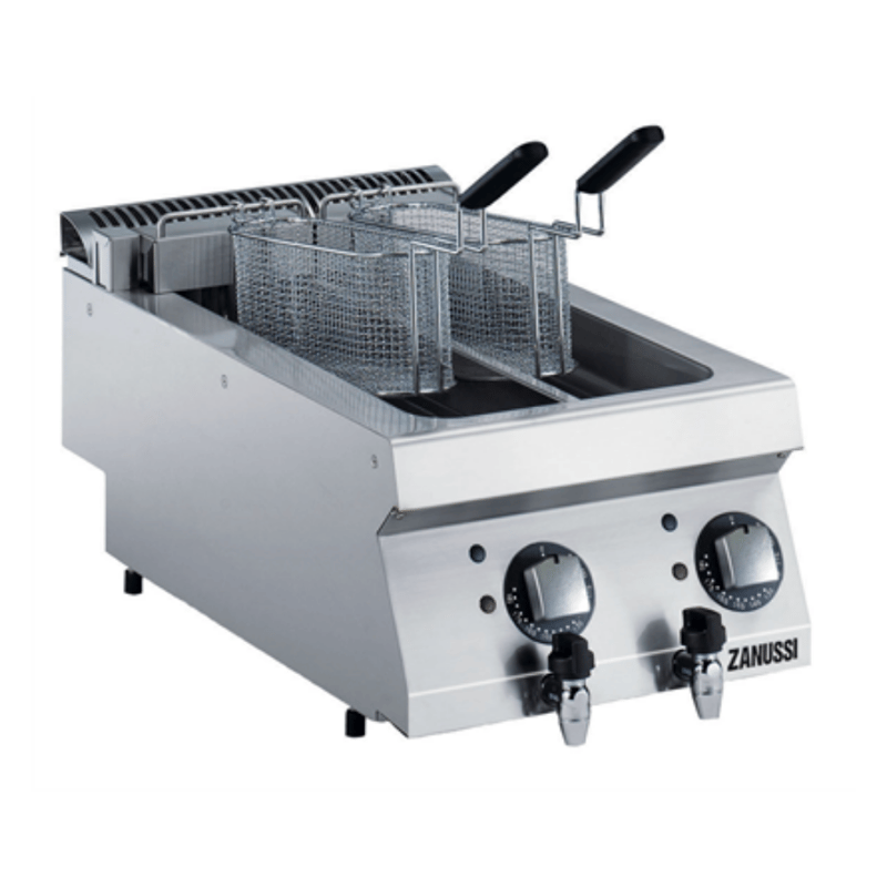 Zanussi Tahliye Vanalı Elektrikli 5+5 Litre Endüstriyel Fritöz, 400x700x250, 372074