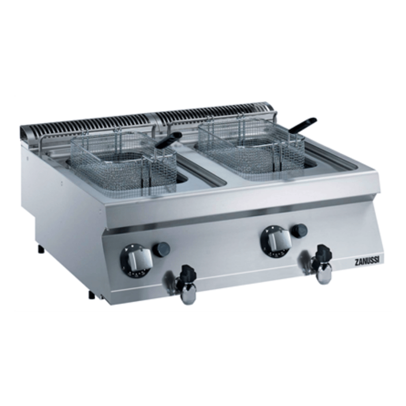 Zanussi Tahliye Vanalı Gazlı 7+7 Litre Endüstriyel Fritöz, 800x700x250, 372067