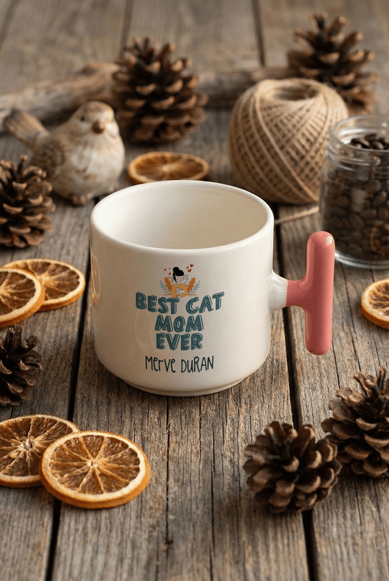 Best Cat Mom Ever Kişiye Özel T Kupa