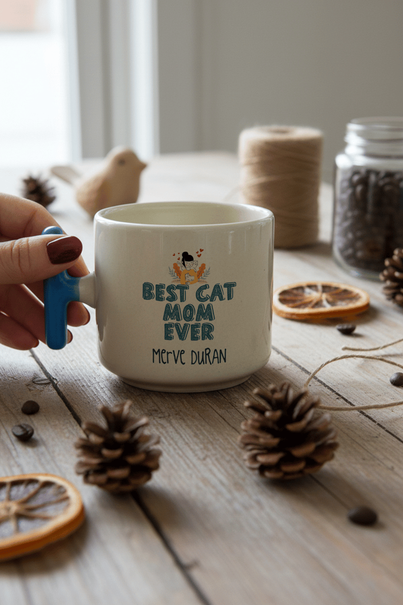 Best Cat Mom Ever Kişiye Özel T Kupa