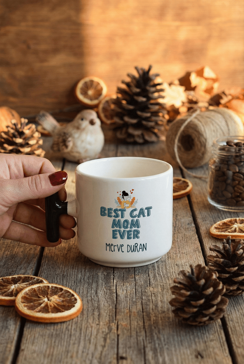 Best Cat Mom Ever Kişiye Özel T Kupa