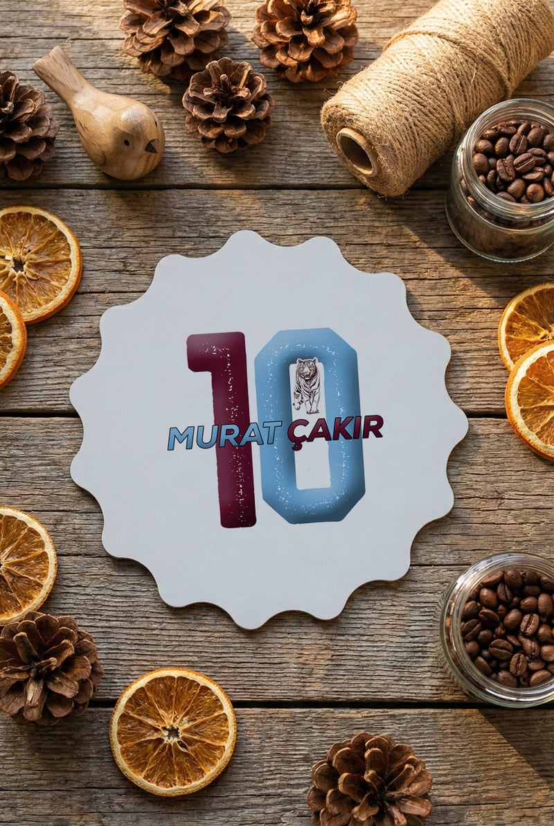 Bordo Mavi Taraftar Kişiye Özel Bardak Altlığı