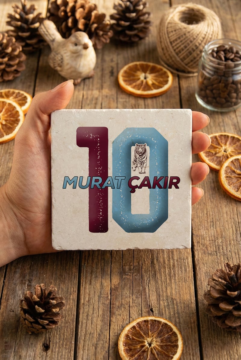 Bordo Mavi Taraftar Kişiye Özel Bardak Altlığı