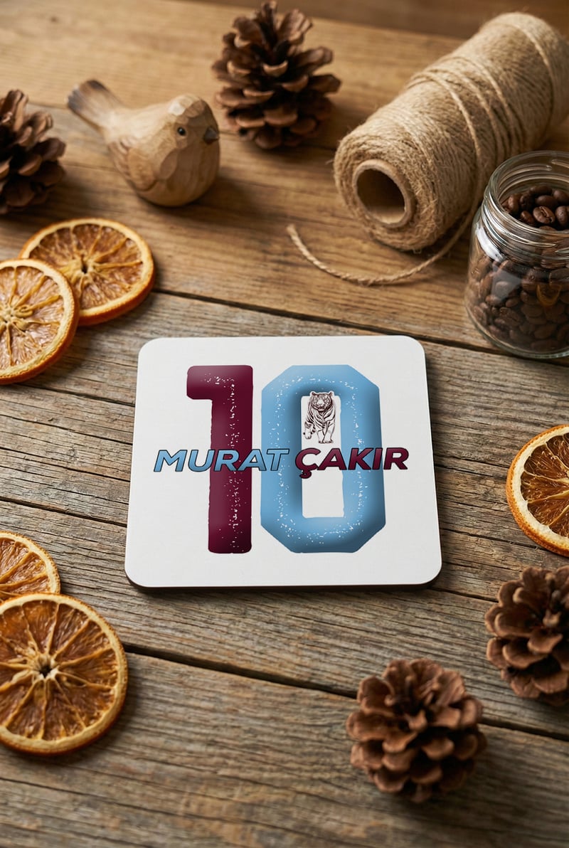 Bordo Mavi Taraftar Kişiye Özel Bardak Altlığı
