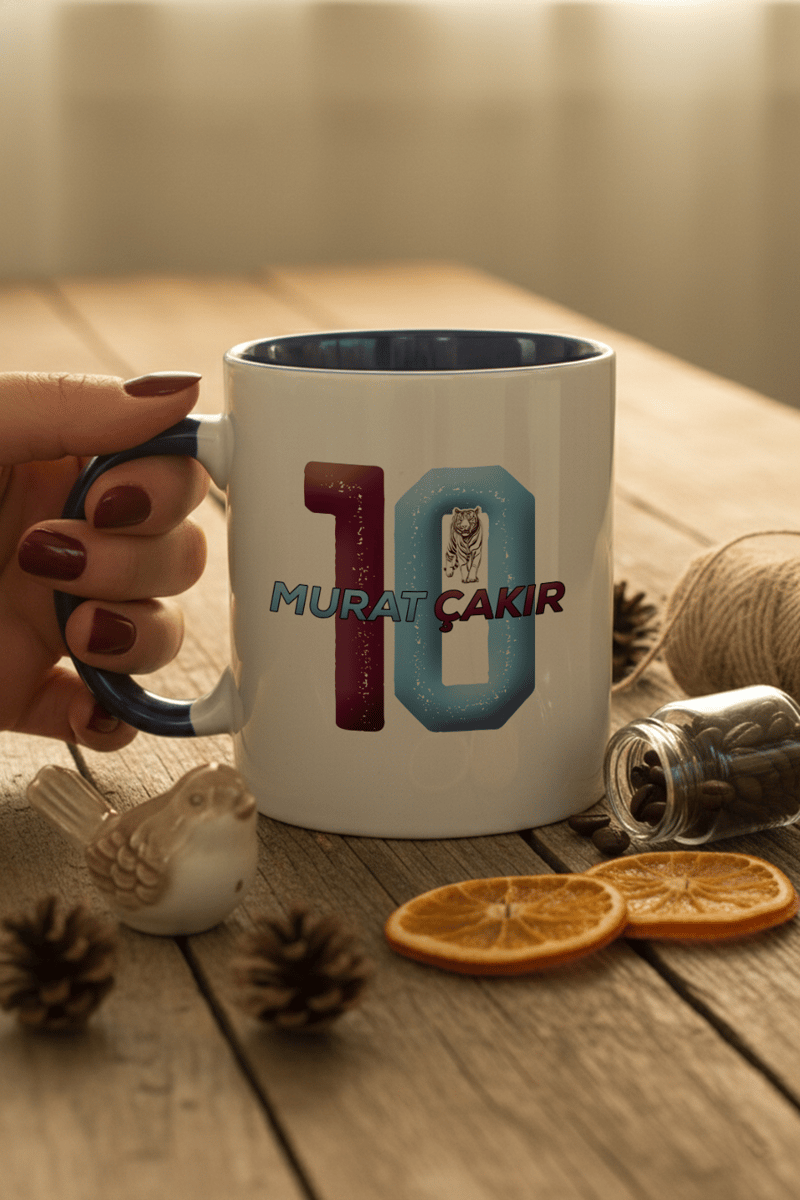 Bordo Mavi Taraftar Kişiye Özel Kupa Bardak Standart