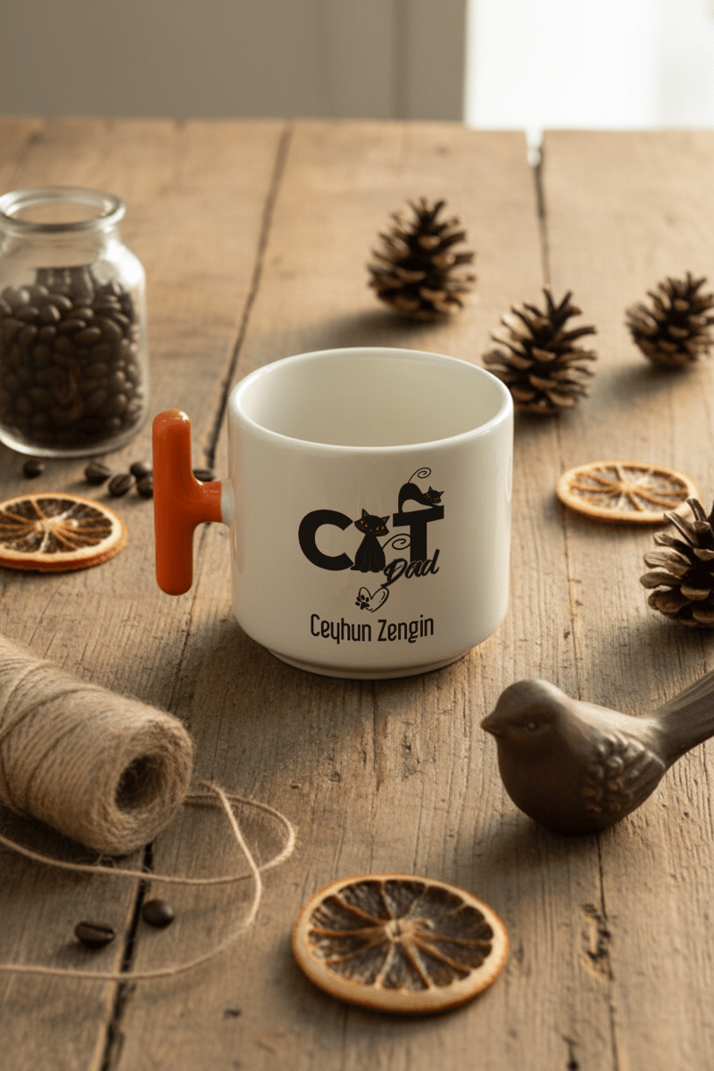 Cat Dad Kişiye Özel T Kupa