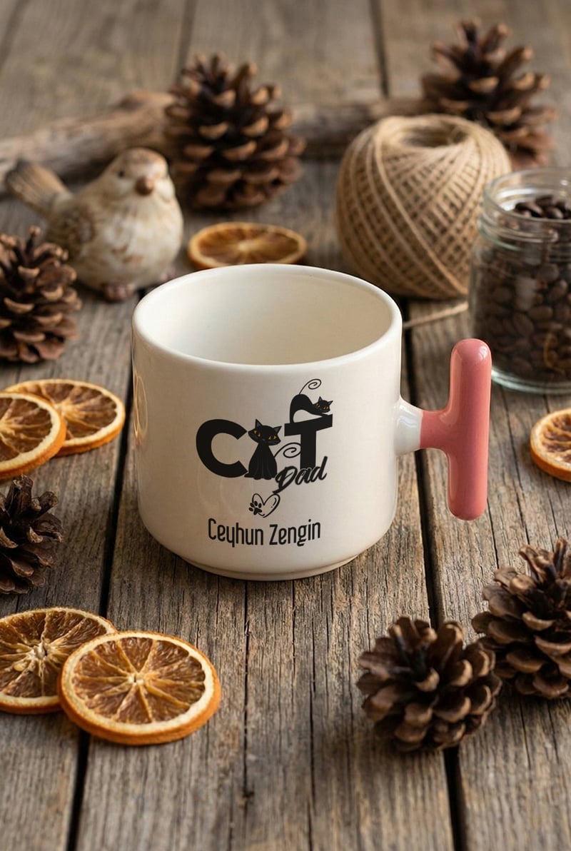 Cat Dad Kişiye Özel T Kupa