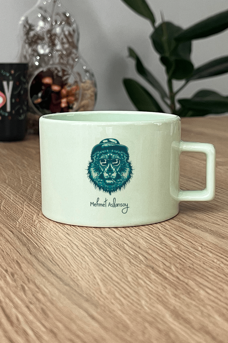 Cool Aslan Kişiye Özel Lüks Pastel Fincan