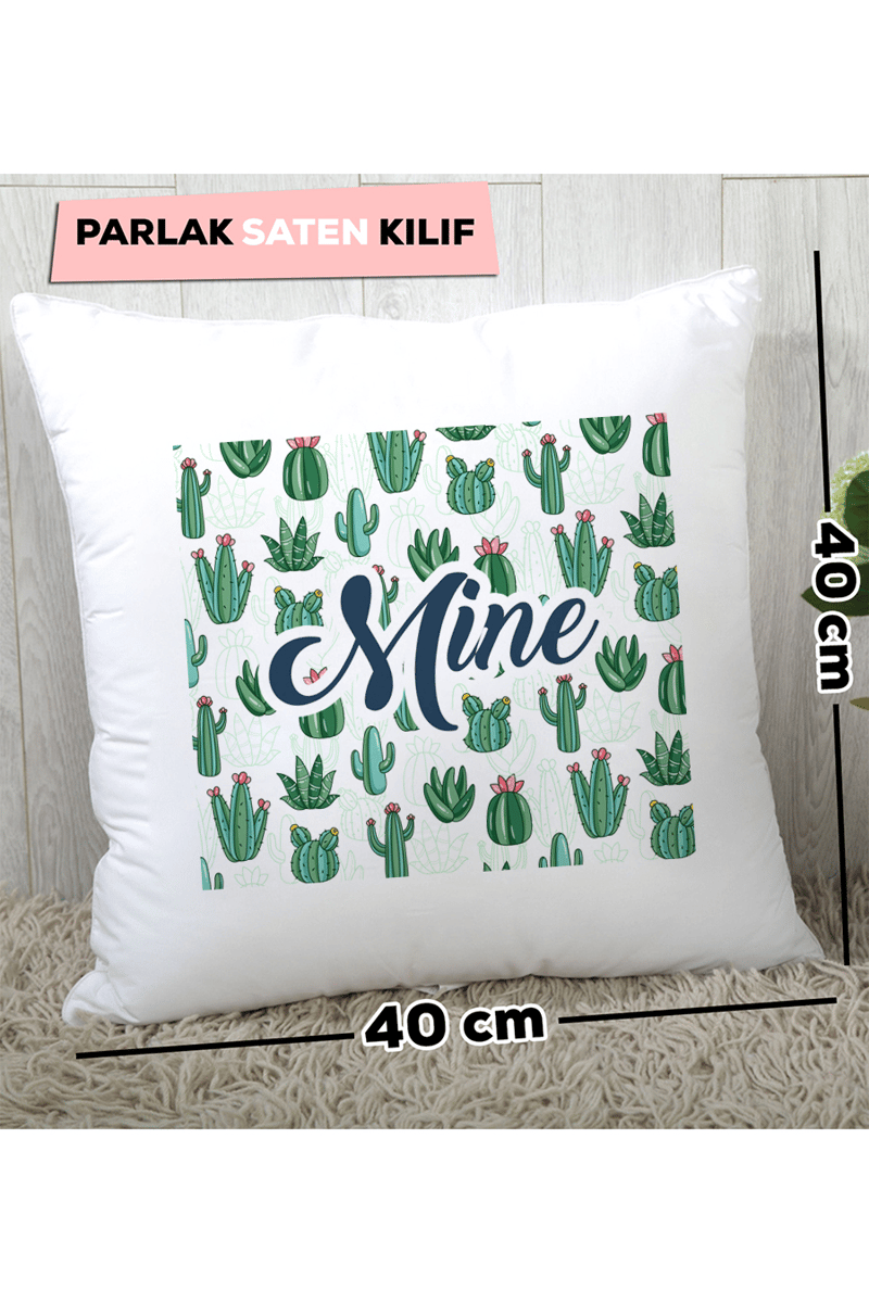 Desen Kaktüs Kişiye Özel Yastık