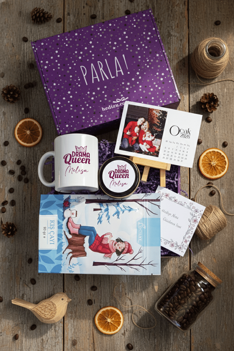 Drama Queen Hediye Kutusu - Kişiye Özel Kupa Standart, Bitki Çayı, Takvim, Mum