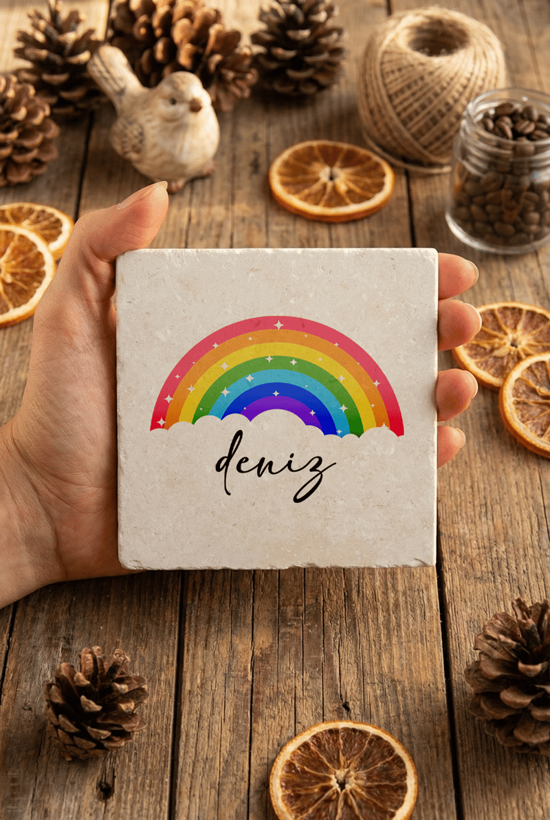 Gökkuşağı Kişiye Özel Bardak Altlığı