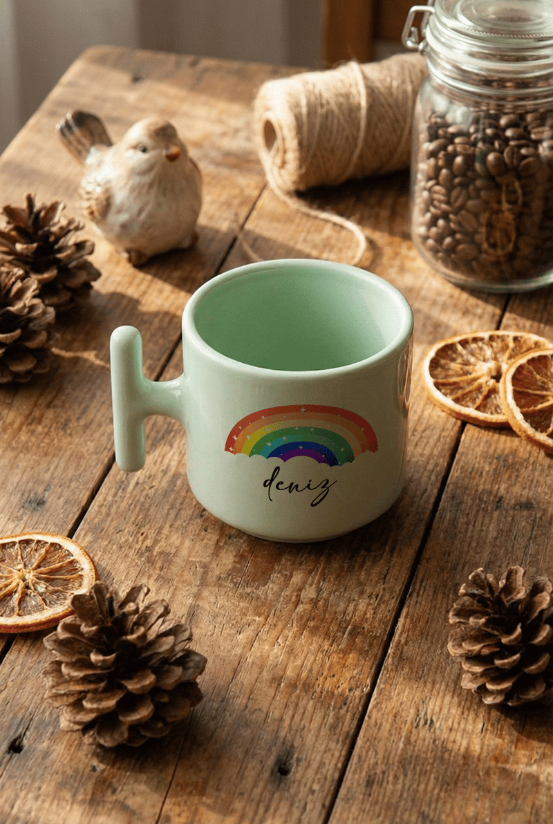 Gökkuşağı Kişiye Özel T Pastel Kupa