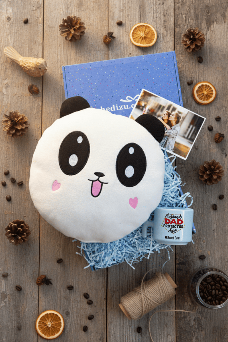 Husbanda Dad Protector Hero Hediye Kutusu - Kişiye Özel T Pastel Kupa, Peluş Avokado, Fotoğraf 1 Adet