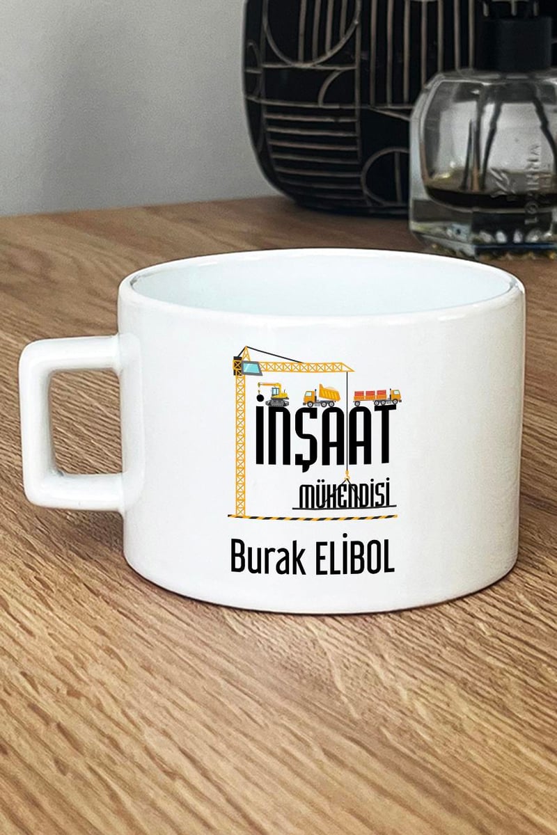 İnşaat Mühendisi Hediye Kutusu - Kişiye Özel Lüks Fincan, Bere, Eldiven, Mum, Fotoğraf 10 Adet