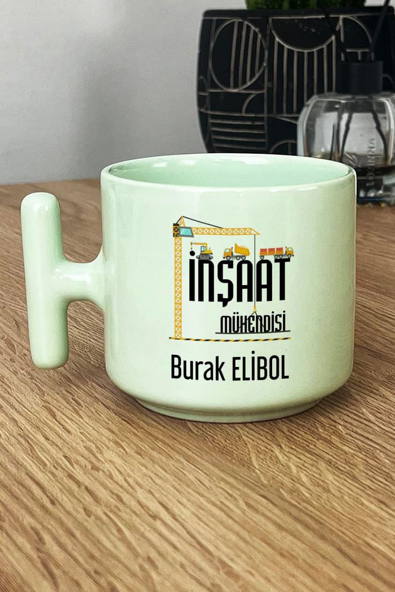 İnşaat Mühendisi Hediye Kutusu - Kişiye Özel T Pastel Kupa, Peluş Avokado, Fotoğraf 1 Adet