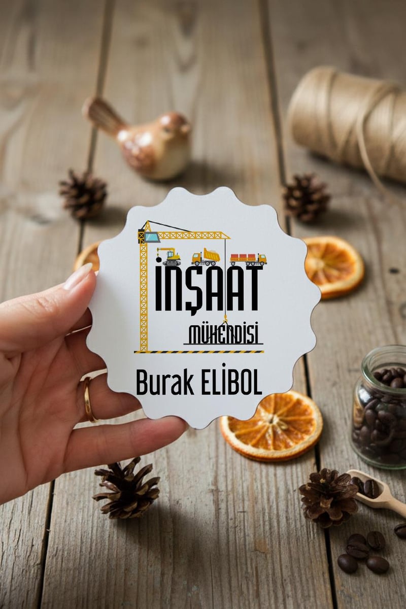 İnşaat Mühendisi Hediye Kutusu - Kişiye Özel T Kupa, Kolonya, Bardak Altlığı, Mum