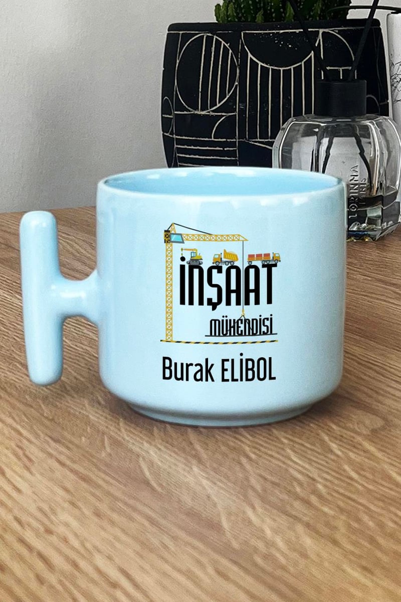 İnşaat Mühendisi Hediye Kutusu - Kişiye Özel T Pastel Kupa, Peluş Avokado, Fotoğraf 1 Adet