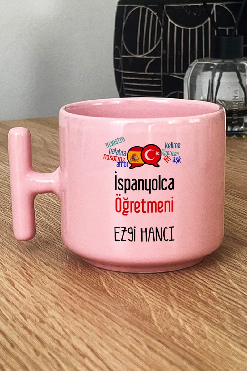 İspanyolca Öğretmeni Hediye Kutusu - Kişiye Özel T Pastel Kupa, Peluş Avokado, Fotoğraf 1 Adet