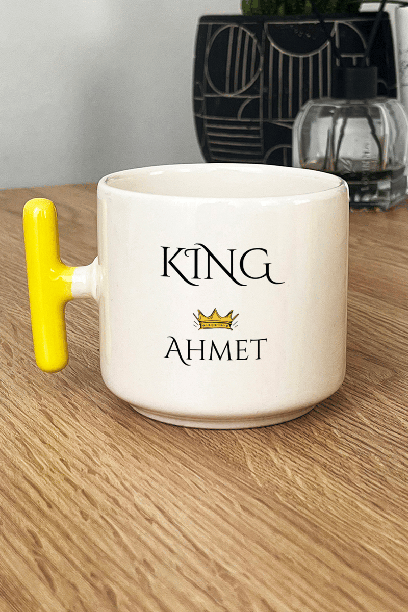 King Hediye Kutusu - Kişiye Özel T Kupa, Seramik Kalemlik, Dekoratif Taş İsimlik, Güneş Anahtarlık
