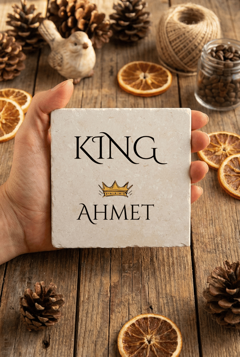 King Kişiye Özel Bardak Altlığı