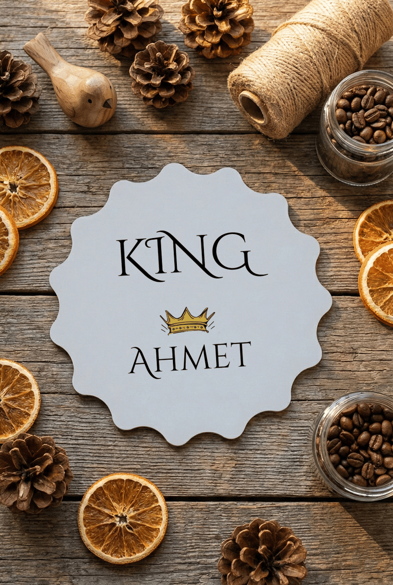King Kişiye Özel Bardak Altlığı