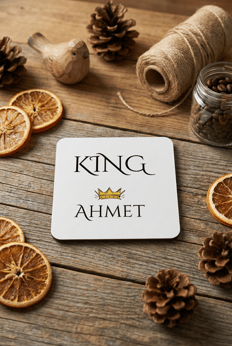 King Kişiye Özel Bardak Altlığı