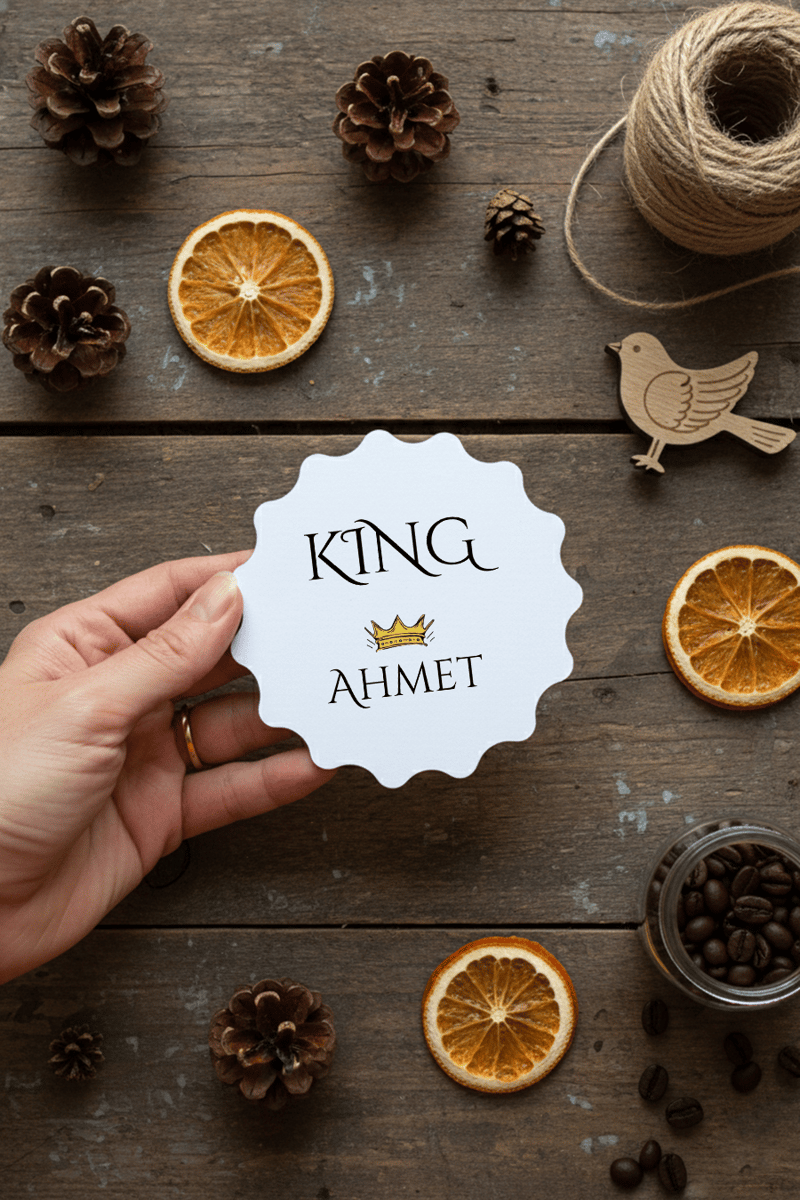 King Kişiye Özel Bardak Altlığı
