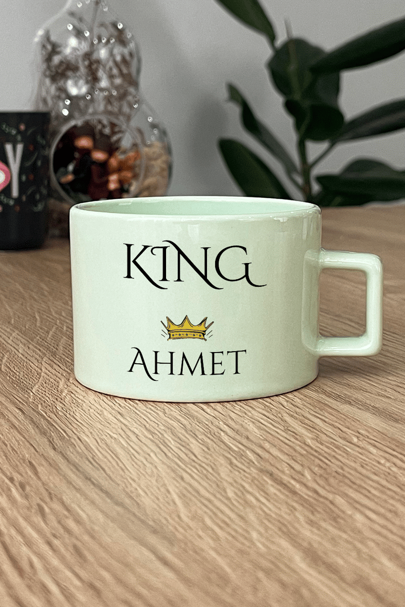 King Kişiye Özel Lüks Pastel Fincan
