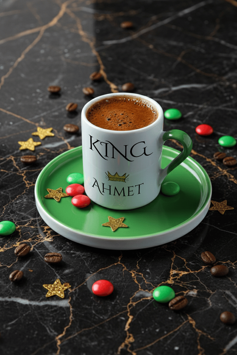 King Kişiye Özel Türk Kahvesi Fincanı