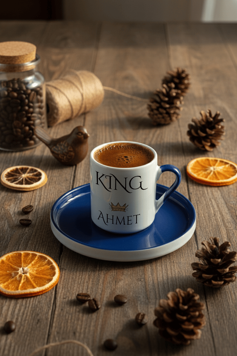King Kişiye Özel Türk Kahvesi Fincanı