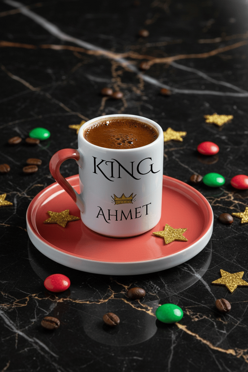 King Kişiye Özel Türk Kahvesi Fincanı