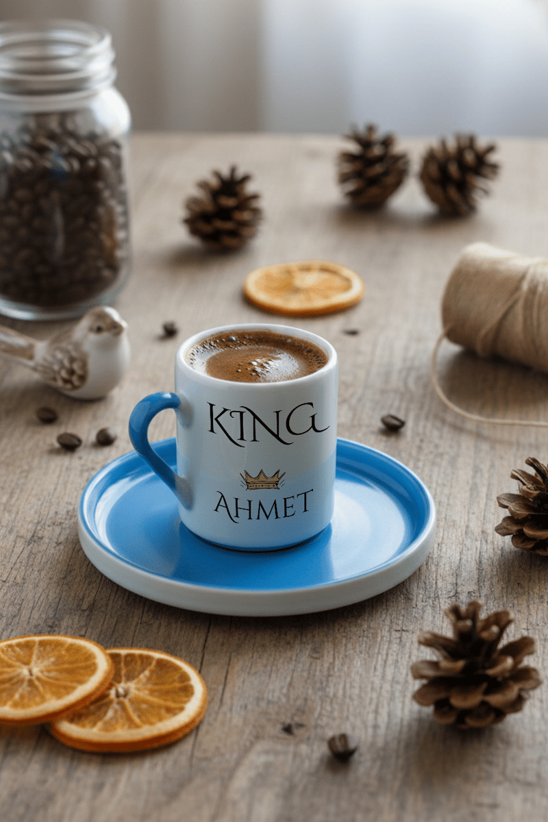 King Kişiye Özel Türk Kahvesi Fincanı