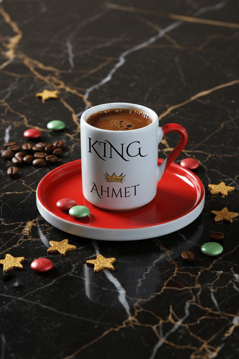 King Kişiye Özel Türk Kahvesi Fincanı