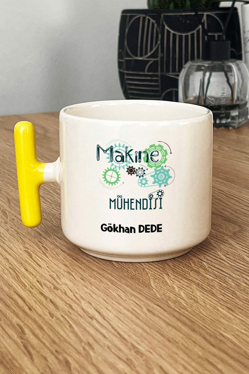 Makine Mühendisi Hediye Kutusu - Kişiye Özel T Kupa, Seramik Kalemlik, Dekoratif Taş İsimlik, Güneş Anahtarlık