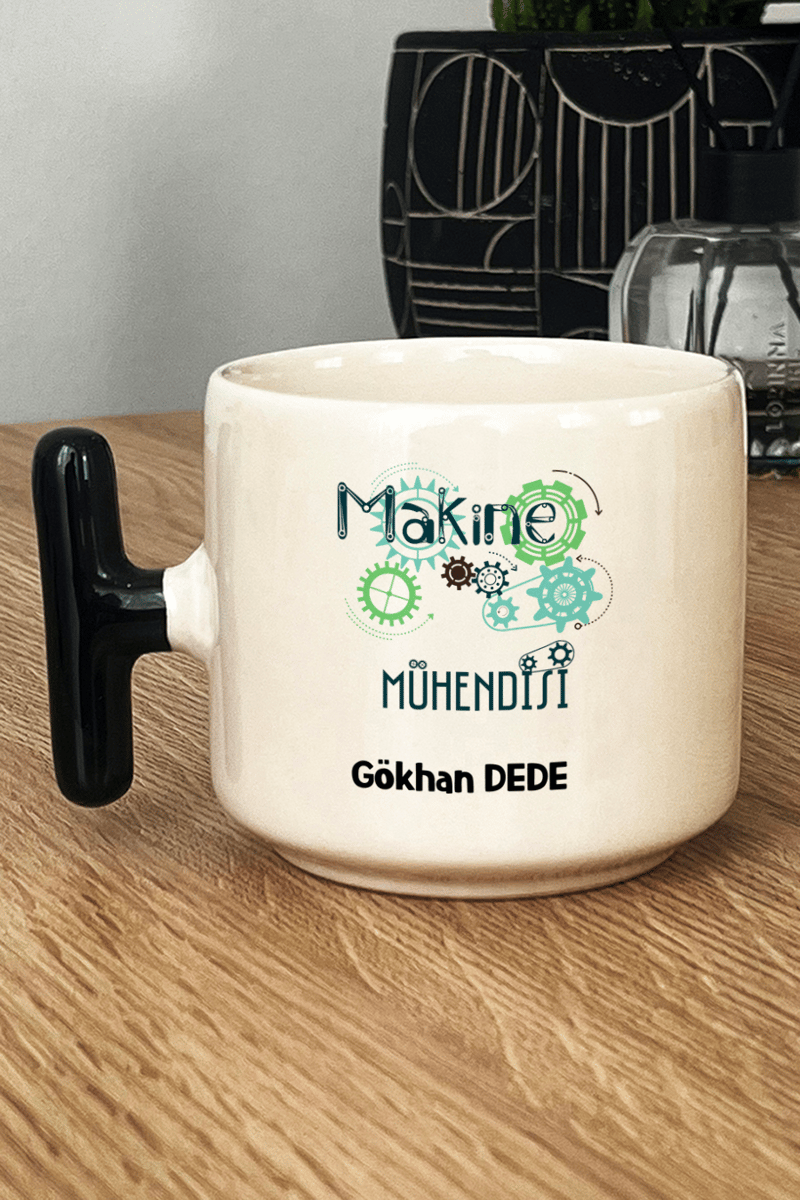Makine Mühendisi Hediye Kutusu - Kişiye Özel T Kupa, Seramik Kalemlik, Dekoratif Taş İsimlik, Güneş Anahtarlık